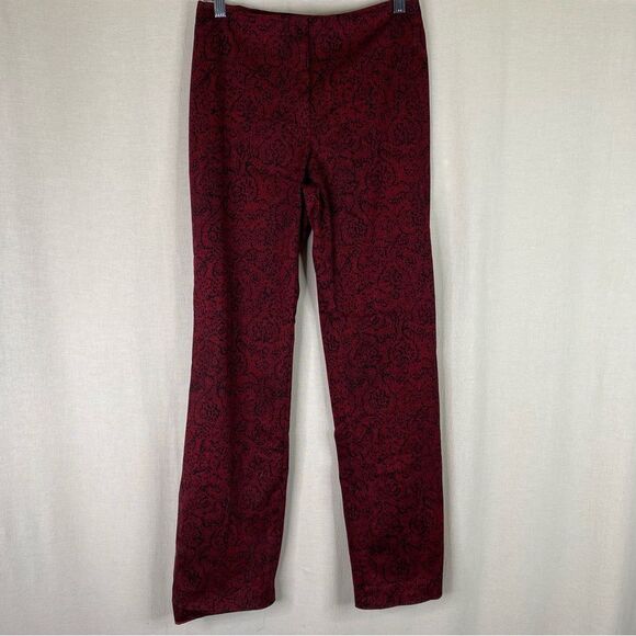 Sigrid Olsen Red Black Printed Dress Pants 6 - Picture 2 of 10